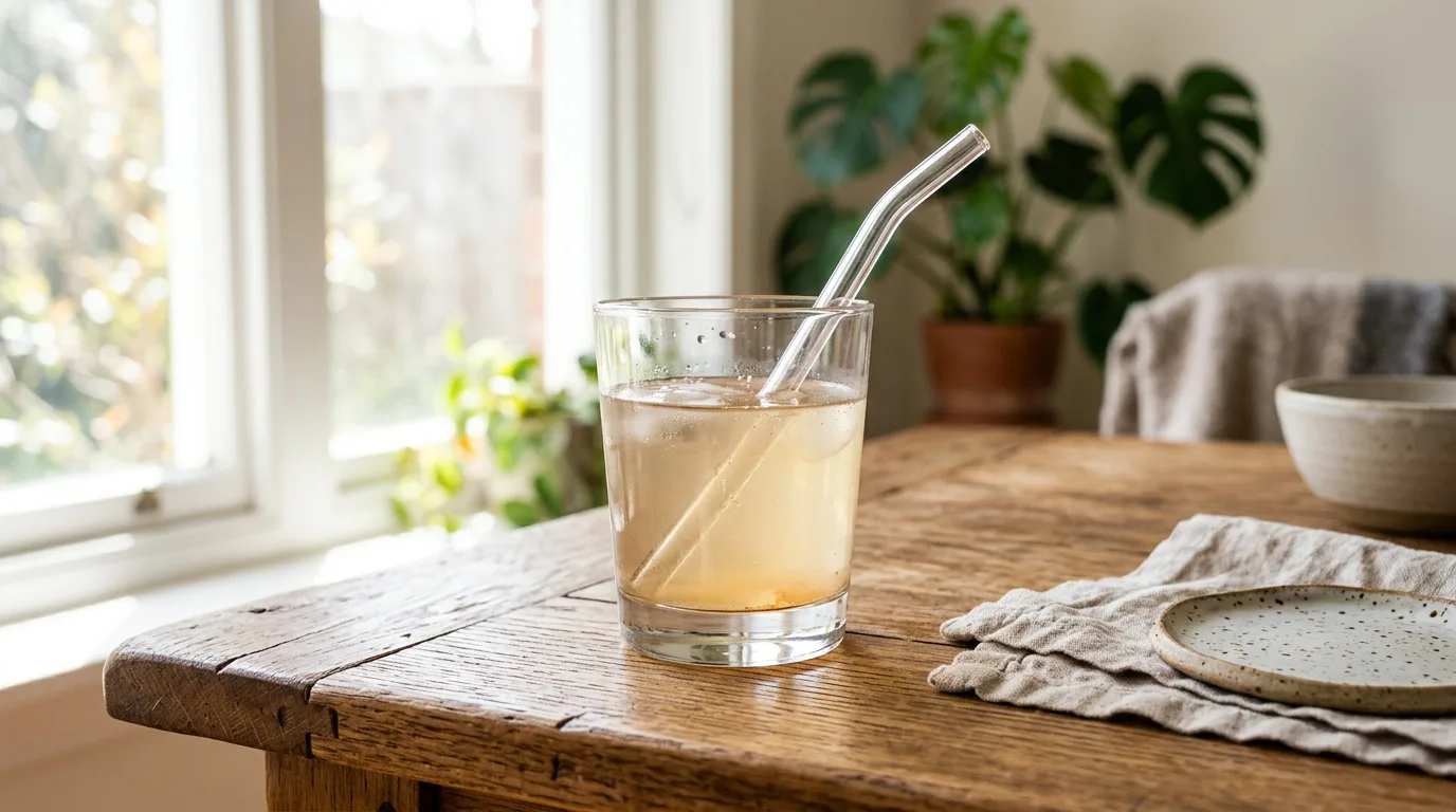 A glass of diluted apple cider vinegar water
